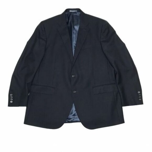 Polo Ralph Lauren Made in Italy Mens Pinstripe Blazer Size 46 R Navy Wool